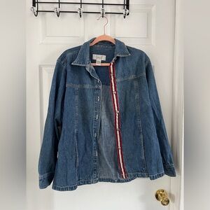Denim Jacket with Red Stripe